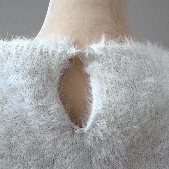 Anthropologie White Fluffy Sweater Size XS by Rosie Neim - Picture 4 of 8